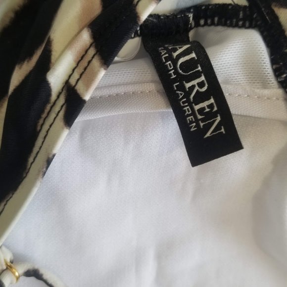 Lauren Ralph Lauren Double-Strap Twist Underwire Bikini Top - Zebra Print - Picture 8 of 9